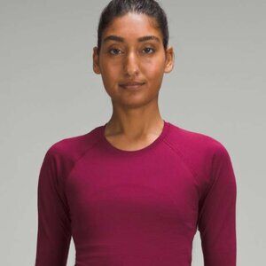 Lululemon Swiftly Tech Cropped Long-Sleeve Shirt 2.0 in Deep Luxe, Size 8